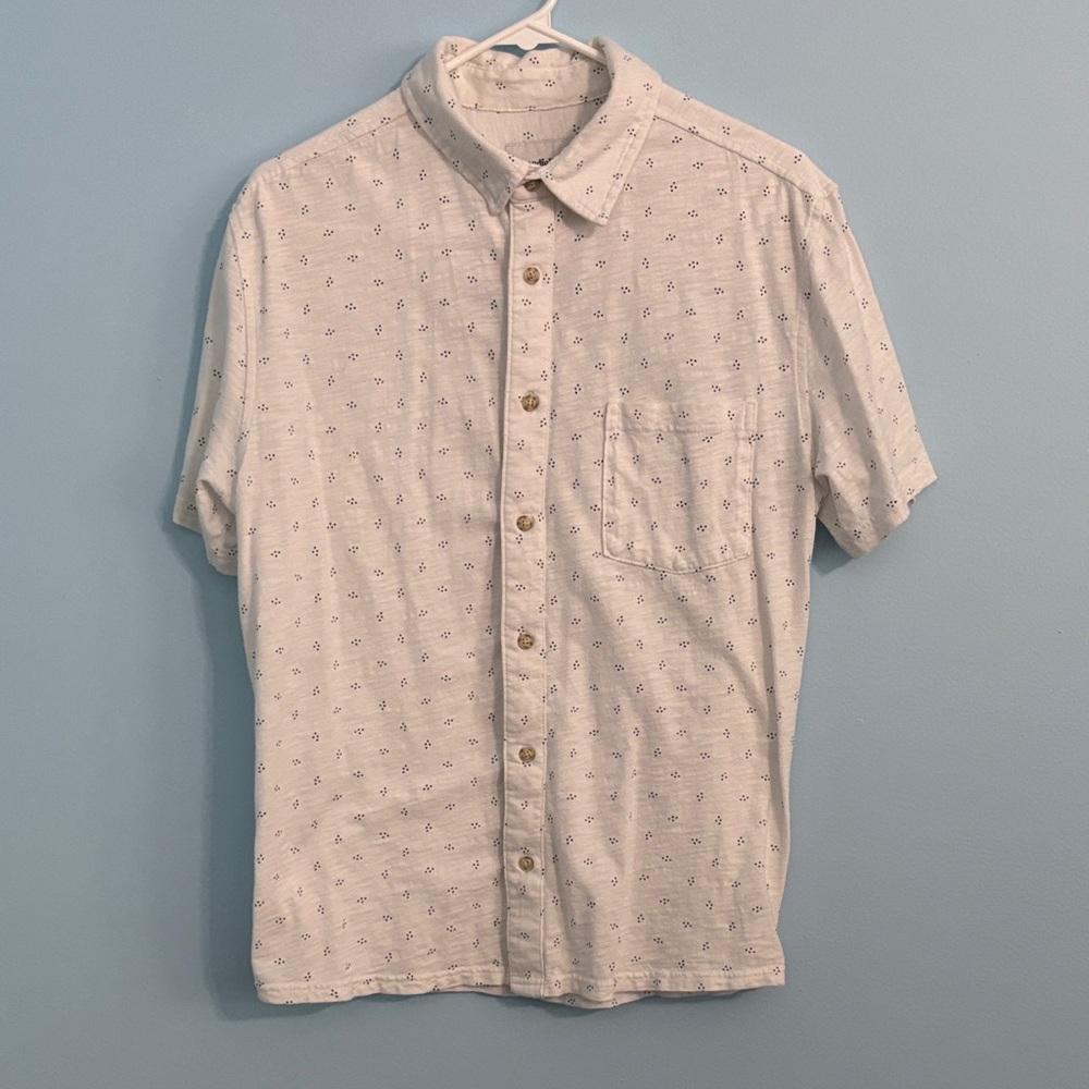Goodfellow & Co White Patterned Button-Down Shirt